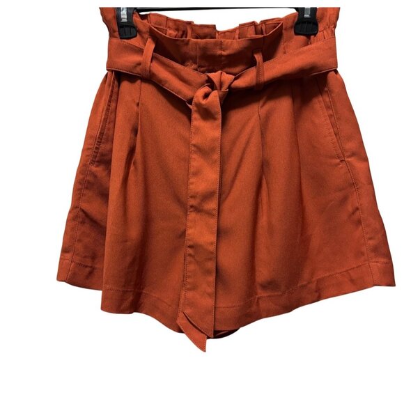 Madewell Womens Rust Paperbag Waist Shorts With Tie Belt Size 6 - Picture 3 of 6